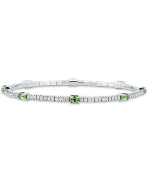 EXTENSIBLE 18K Tsavorite & Diamond Stretch Tennis Bracelet - White