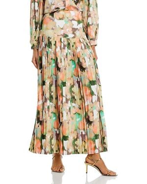 Misook Drop Waist Pleated Maxi Skirt - Natural