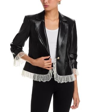 Cinq À Sept Le Petit Roxie Faux Leather Blazer - Black