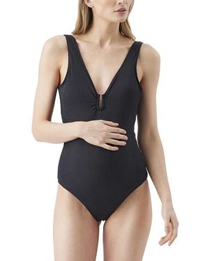 Ripe Maternity Havana Rib One Piece - Black