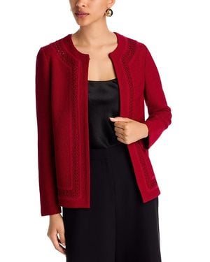 Misook Heritage Knit Jacket - Red