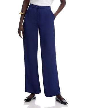 Misook X Lani Lynn Naomi Wide Leg Crepe De Chine Pant - Blue