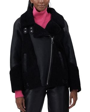Gorski Shearling Lamb Zip Moto Jacket - Black