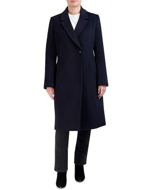 Cole Haan Single Breasted Asymmetric Coat - Blue