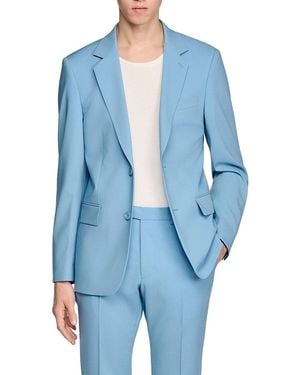 Sandro Wool Suit Jacket - Blue