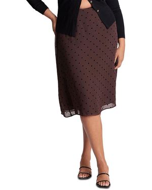 Estelle The Sable Printed A Line Skirt - Black
