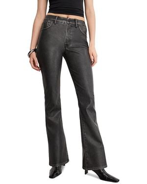 GOOD AMERICAN Good Classic Faux Leather Bootcut Pants - Black