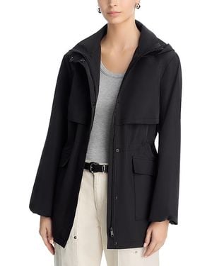 Aqua Mock Neck Raincoat - Black