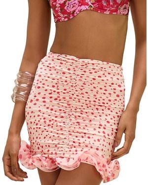 PATBO Peony Print Skirt Swim Cover-Up - Pink