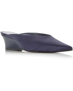 Reformation Marilyn Mule Wedge Pumps - Blue