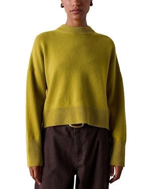 Whistles Wool Seam Detail Crewneck Sweater - Yellow