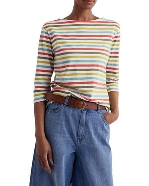 Seasalt Cornwall Sailor Boat Neck 3/Sleeve T-Shirt - Blue