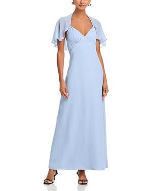 Line & Dot Amorette Cape Dress - Blue