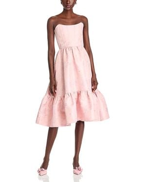 V. Chapman Virginia Ruffled Hem Strapless Dress - Pink