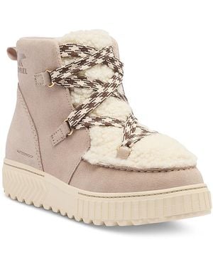 Sorel Ona Ave Faux Fur Trim Fleece Lined Alpine Ankle Boots - Natural