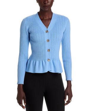 Nancy Yang Peplum Cardigan - Blue