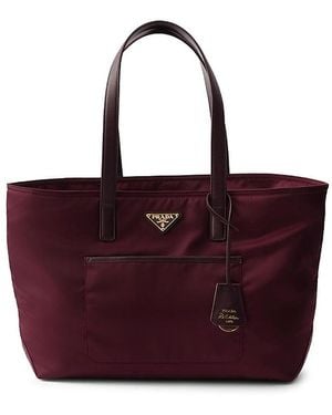 Prada Re-Edition 1978 Medium Re-Nylon And Saffiano Leather Tote Bag - Purple