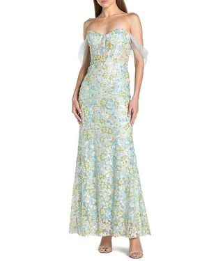 Mac Duggal Off The Shoulder Sweetheart Neck Column Gown - Green
