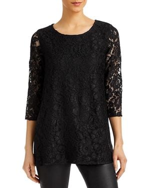 Caroline Rose Easy Lace Tunic - Black