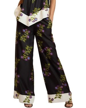 Cynthia Rowley Silk Wide Leg Pants - Black