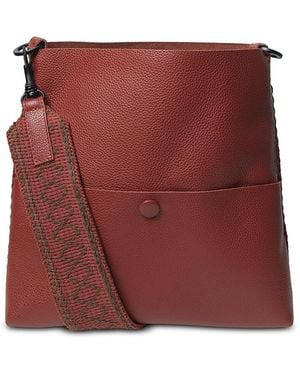 Callista Marquise Slim Leather Messenger Bag - Red