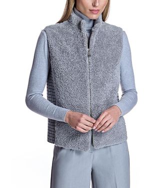 Maximilian Mixed-Media Shearling Vest - Blue