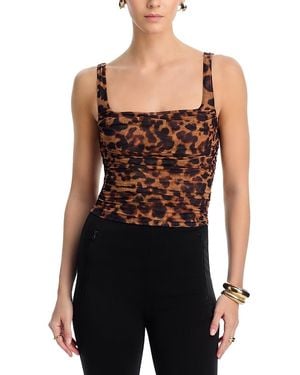 L'Agence Rasha Shirred Tank - Black