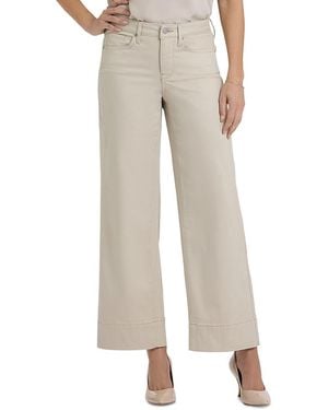 NYDJ Teresa Mid Rise Wide Leg Ankle Jeans - Natural