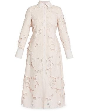 Erdem Long Sleeve Shirt Dress - Natural