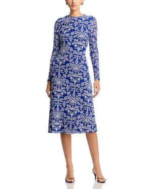 Johnny Was Shelly Mesh Midi Dress - Blue