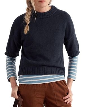 Seasalt Cornwall Fistral Knitted Crew Neck Sweater - Blue