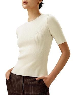 LILYSILK Essential Silk Knit Top - White