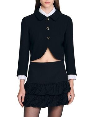 Sandro Cropped Jacket - Black