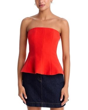 Aqua Panel Strapless Top - Red