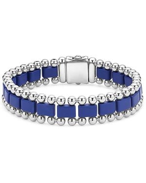 Lagos Stainless Steel Anthem Ultramarine Ceramic Caviar Bead Bracelet - Blue
