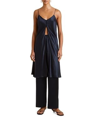 Olivia Von Halle Elvira Silk Long Camisole & Pants Pajama Set - Blue