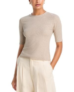 FRAME The Heather Rib Crewneck Tee - Natural