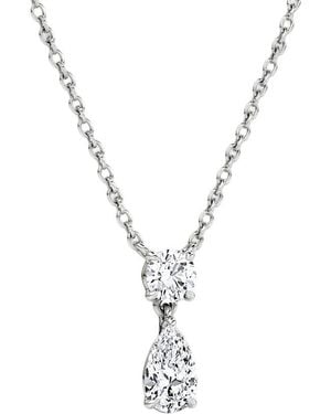 Vrai Signature Duo Drop Necklace - Metallic