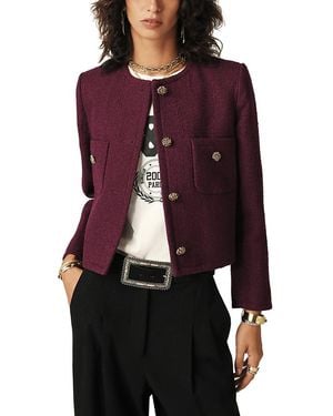 Ba&sh Meredith Cropped Boxy Jacket - Purple