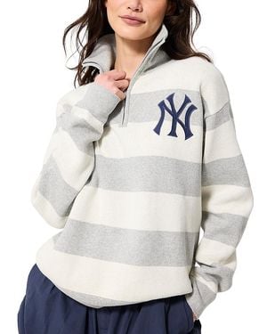 Terez 1/4 Zip Patch Sweater - Gray