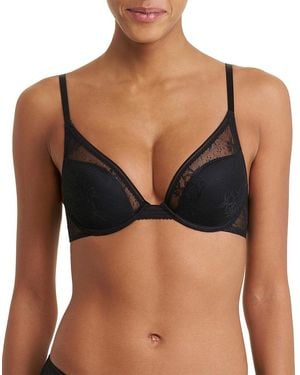 Natori Love Lace Convertible Plunge Push Up Bra - Black