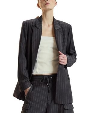 Cynthia Rowley Pinstripe Oversized Jacket - Black