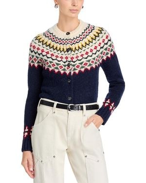 Aqua Fair Isle Cardigan - Blue
