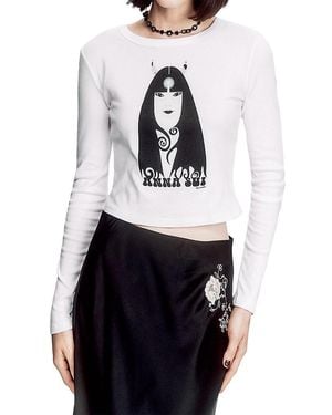 Anna Sui Devil Tees Long Sleeve T-Shirt - White