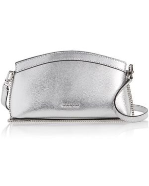 Michael Kors Athena Convertible Leather Crossbody Bag - Gray