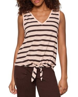 Sanctuary Floral V Neck Tie Front Tank - Red
