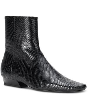 STAUD Wally Flat Ankle Boots - Black