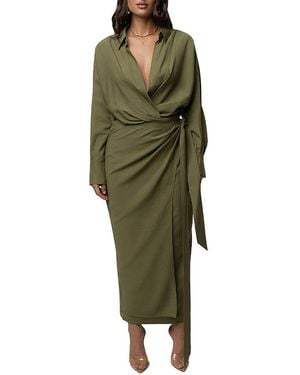 JLUXLABEL Skyline Wrap Midi Dress - Green