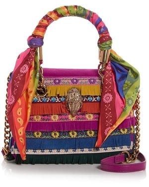 Kurt Geiger Square Mini Kensington Embellished Top Handle Bag - Red