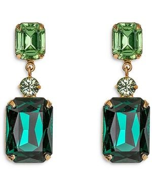 Jennifer Behr Justine Gemstone & Crystal Drop Earrings - Green